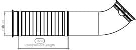 Racord evacuare (diametru:128mm, lungime:270 670mm) EURO 4 potrivit DAF CF 85, XF 105 MX265-MX375 10.05-