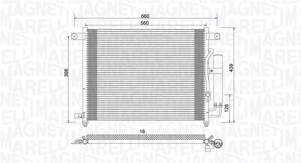 Radiator AC condensator cu uscator potrivit CHEVROLET AVEO KALOS; DAEWOO KALOS 1.4 09.02-