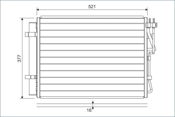 Radiator AC condensator cu uscator potrivit HYUNDAI IX20; KIA VENGA 1.4D 1.6 1.6D 02.10-