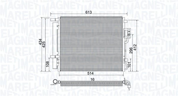 Radiator AC condensator cu uscator potrivit HYUNDAI SANTA FE II 2.0D 2.2D 03.06-12.12