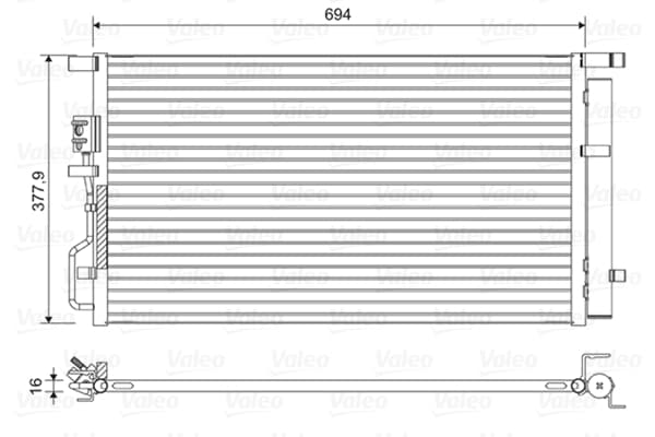 Radiator AC condensator cu uscator potrivit HYUNDAI TUCSON; KIA SPORTAGE IV 1.6 2.0 2.0D 06.15-