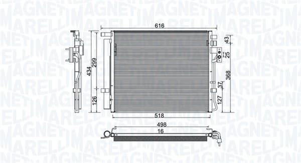 Radiator AC condensator cu uscator potrivit KIA SORENTO II 2.0D 2.2D 11.09-12.15