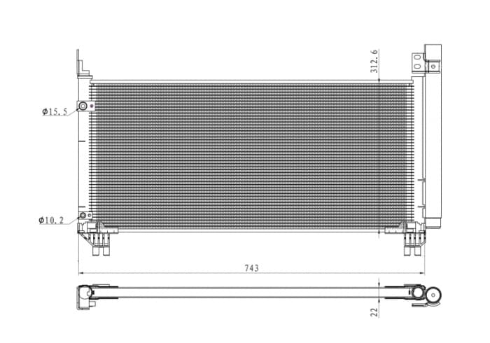 Radiator AC condensator cu uscator potrivit LEXUS RX 3.5H 10.15-