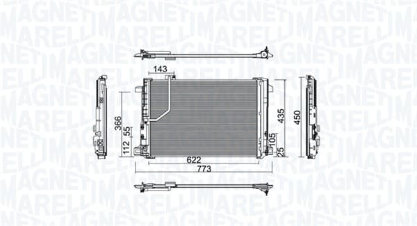 Radiator AC condensator cu uscator potrivit MERCEDES C (C204), C T-MODEL (S204), C (W204), CLS (C218), CLS SHOOTING BRAKE (X218), E (A207), E (C207), E T-MODEL (S212), E (W212), GLK (X204) 1.6-6.2 01.