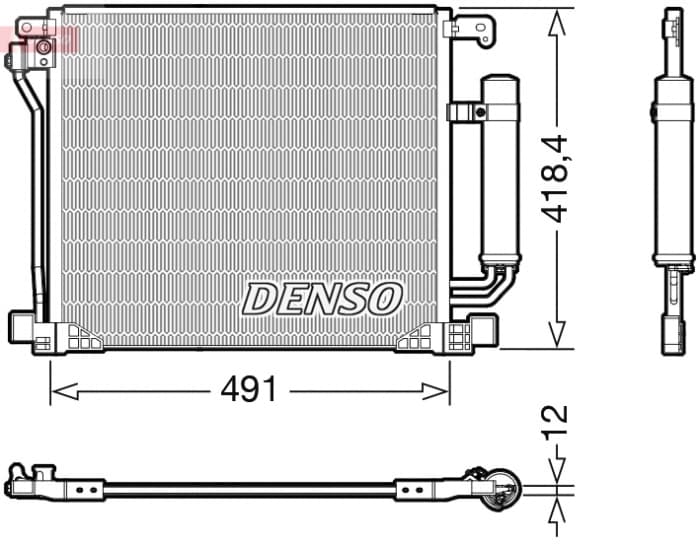 Radiator AC condensator cu uscator potrivit NISSAN JUKE, PULSAR 1.2 1.5D 1.6 02.13-