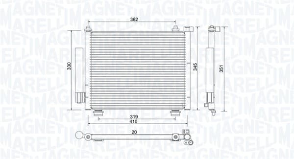 Radiator AC condensator cu uscator potrivit OPEL AGILA; SUZUKI WAGON R+ 1.3D 08.03-