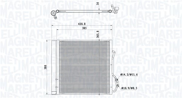 Radiator AC condensator cu uscator potrivit SMART CITY-COUPE, FORTWO 0.6 0.8D 07.98-01.07