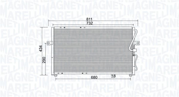 Radiator AC condensator potrivit KIA CARNIVAL I, CARNIVAL II 2.5 2.9D 08.99-06.06