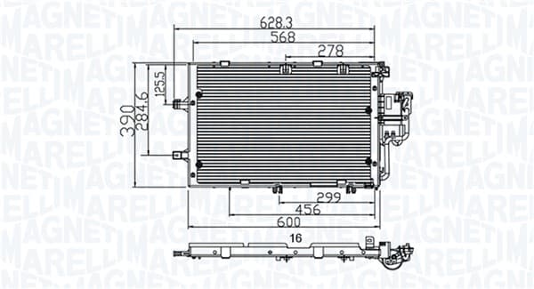 Radiator AC condensator potrivit OPEL COMBO TOUR, COMBO MINIVAN, CORSA C 1.0-1.8 09.00-