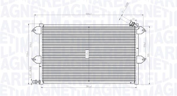 Radiator AC condensator potrivit SEAT CORDOBA, CORDOBA VARIO, IBIZA II, INCA; VW CADDY II, CADDY II MINIVAN, POLO, POLO III, POLO III CLASSIC 1.0-2.0 02.93-01.04