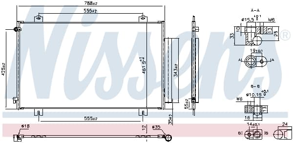 Radiator aer conditionat AC (cu uscator, aluminiu) potrivit HONDA ODYSSEY 2.3 3.5 07.02-