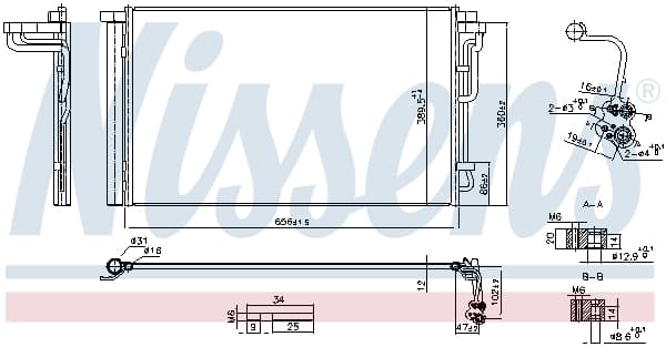 Radiator aer conditionat AC (cu uscator, aluminiu) potrivit HYUNDAI ELANTRA VI, I30 1.4 1.6 2.0 10.15-