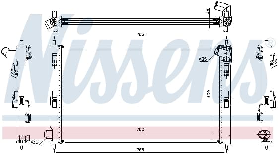 Radiator apa racire motor CITROEN C4 AIRCROSS, C-CROSSER, C-CROSSER ENTERPRISE; MITSUBISHI ASX, LANCER VIII, OUTLANDER II; PEUGEOT 4007, 4008 1.6D-2.2D dupa 2006
