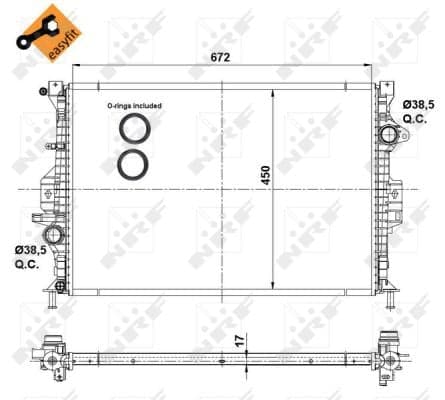 Radiator apa racire motor FORD C-MAX II, FOCUS III, GALAXY, GRAND C-MAX, KUGA I, MONDEO IV, S-MAX 1.6-2.0LPG dupa 2006