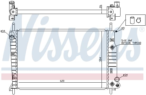 Radiator apa racire motor FORD COUGAR, MONDEO I, MONDEO II 2.0 2.5 intre 1994-2001