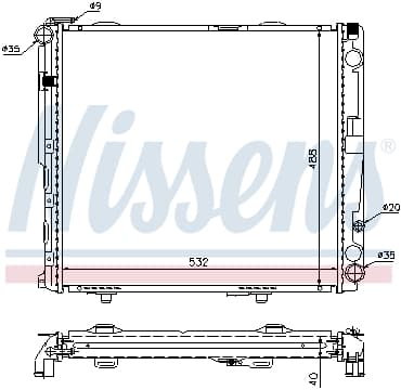 Radiator apa racire motor MERCEDES E T-MODEL (S124), E (W124) 2.5D 3.0D intre 1993-1996
