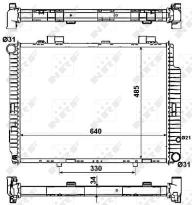 Radiator apa racire motor MERCEDES E T-MODEL (S210), E (W210) 2.0 2.1D 2.2D intre 1997-2003