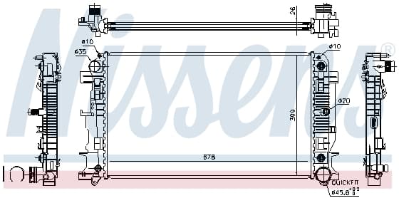 Radiator apa racire motor MERCEDES SPRINTER 3,5-T (906), SPRINTER 3-T (906), SPRINTER 4,6-T (906), SPRINTER 5-T (906); VW CRAFTER 30-35, CRAFTER 30-50 1.8-3.5 dupa 2006