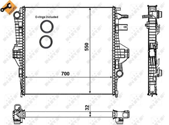 Radiator apa racire motor PORSCHE CAYENNE; VW TOUAREG 3.0D 3.0H 3.6 dupa 2010