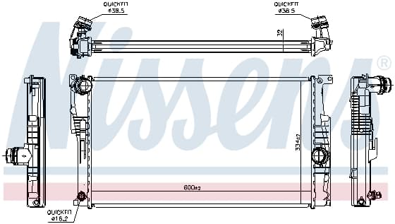 Radiator apa racire motor (transmisie automata) BMW Seria 1 (F20), 1 (F21), 2 (F22, F87), 2 (F23), 3 (F30, F80), 3 (F31), 3 GRAN TURISMO (F34), 4 (F32, F82), 4 (F33, F83), 4 GRAN COUPE (F36) 1.5-3.0D