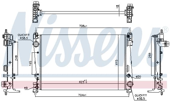 Radiator apa racire motor (transmisie manuala) ALFA ROMEO MITO; FIAT BRAVO II, GRANDE PUNTO, PUNTO, PUNTO EVO 1.3D-1.4LPG dupa 2005