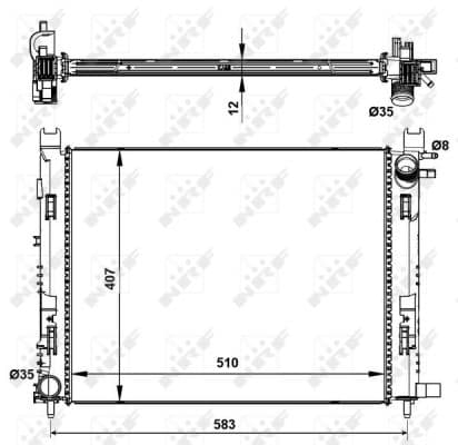 Radiator apa racire motor (transmisie manuala) DACIA DOKKER, DOKKER EXPRESS, DUSTER, LODGY, LOGAN II, LOGAN MCV II, SANDERO II; RENAULT CAPTUR I, CLIO IV, LOGAN I, LOGAN STEPWAY II 0.9-1.6LPG dupa 200