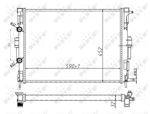 Radiator apa racire motor (transmisie manuala) RENAULT GRAND SCENIC II, MEGANE II, SCENIC II 1.5D-2.0 dupa 2002