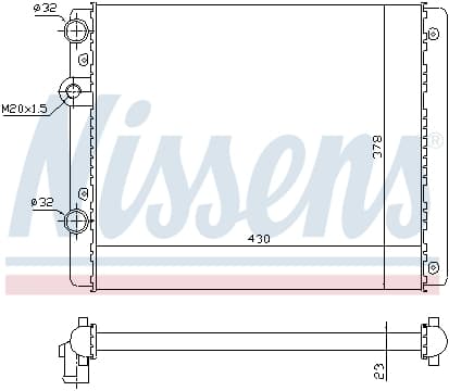 Radiator apa racire motor (transmisie manuala) SEAT AROSA; VW LUPO, POLO, POLO CLASSIC 1.0-1.9D intre 1994-2005