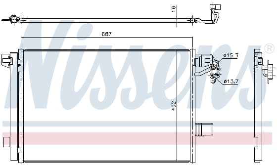 Radiator clima AC cu uscator VW MULTIVAN V, TRANSPORTER V 2.0D intre 2009-2015