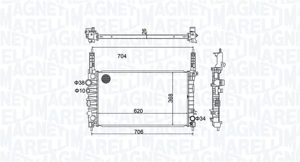 Radiator motor potrivit CHEVROLET TRAX; OPEL MOKKA MOKKA X 1.4 1.4LPG