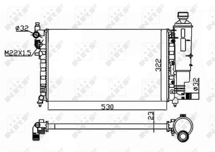 Radiator motor potrivit CITROEN SAXO; PEUGEOT 106 I, 106 II, PARTNER, PARTNER MINIVAN 1.1-1.6D