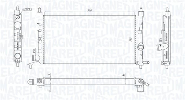 Radiator motor potrivit OPEL COMBO MINIVAN, CORSA B, CORSA B HATCHBACK, TIGRA 1.2 1.4 1.6