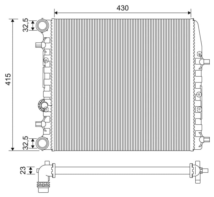 Radiator motor potrivit SEAT CORDOBA, IBIZA III, IBIZA IV, IBIZA IV SC, IBIZA IV ST; SKODA FABIA I, FABIA I PRAKTIK, FABIA II, FABIA III, RAPID, ROOMSTER, ROOMSTER PRAKTIK 1.0-1.9D