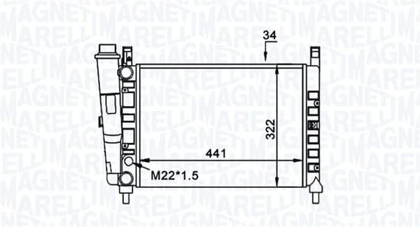 Radiator racire motor potrivit FIAT DUNA, FIORINO, FIORINO MINIVAN, UNO 1.1-1.5