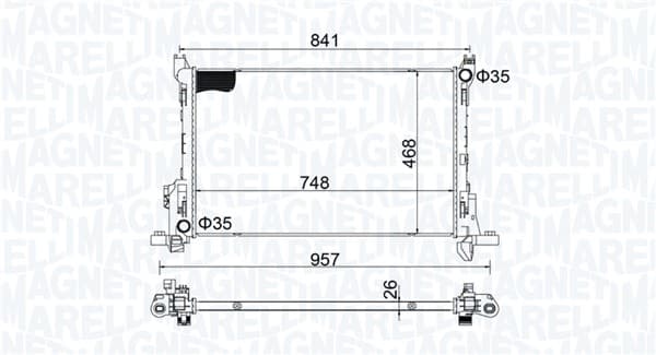 Radiator racire motor potrivit FIAT TALENTO; NISSAN NV300; OPEL VIVARO B; RENAULT TRAFIC III 1.6D 2.0D 05.14-