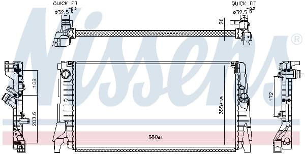 Radiator racire motor potrivit MINI (F55), (F56), (F57), CLUBMAN (F54) 1.5 2.0 09.13-