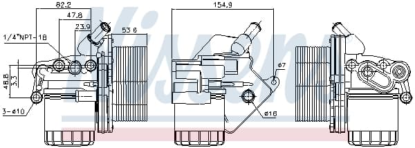Radiator ulei termoflot cu carcasa filtru ulei potrivit CITROEN JUMPER; FIAT DUCATO; FORD TOURNEO CUSTOM V362, TRANSIT, TRANSIT CUSTOM V362, TRANSIT TOURNEO, TRANSIT V363; PEUGEOT BOXER 2.2D 04.06-
