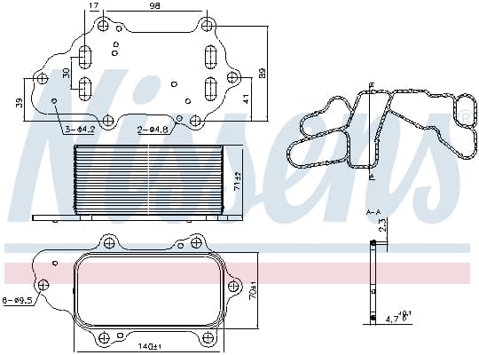 Radiator ulei termoflot potrivit CHRYSLER 300C; JEEP GRAND CHEROKEE, GRAND CHEROKEE IV; LANCIA THEMA 3.0D 09.05-