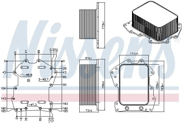 Radiator ulei termoflot potrivit LAND ROVER RANGE ROVER III, RANGE ROVER IV, RANGE ROVER SPORT II 4.4D 07.10-