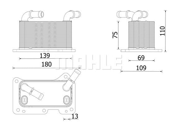Radiator ulei termoflot potrivit VOLVO V60 II, V90 II, XC60 II, XC90 II 2.0DH 2.0H 04.19-