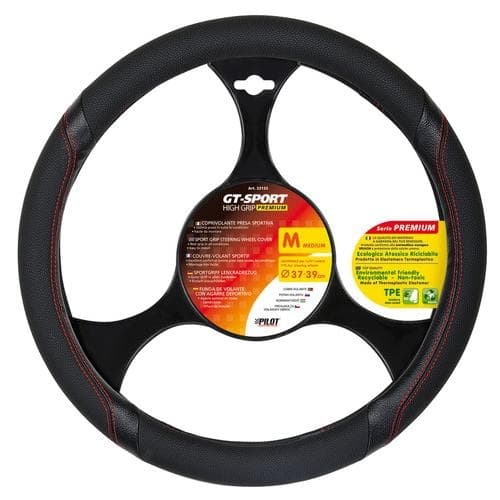Husa volan Lampa GT-Sport Premium, 37 39 cm, Negru