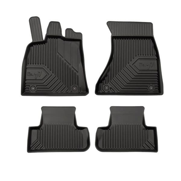 Set covorase cauciuc 4 piese No. 77, fata spate negru, potrivit AUDI Q5 11.08-05.17