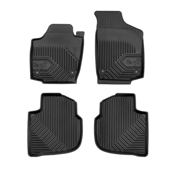 Set covorase cauciuc 4 piese No. 77, fata spate negru, potrivit SEAT TOLEDO IV; SKODA RAPID 07.12-