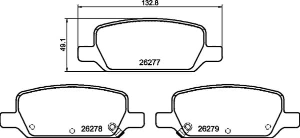 Set placute frana Spate potrivit TESLA MODEL 3, MODEL Y Electric 01.17-