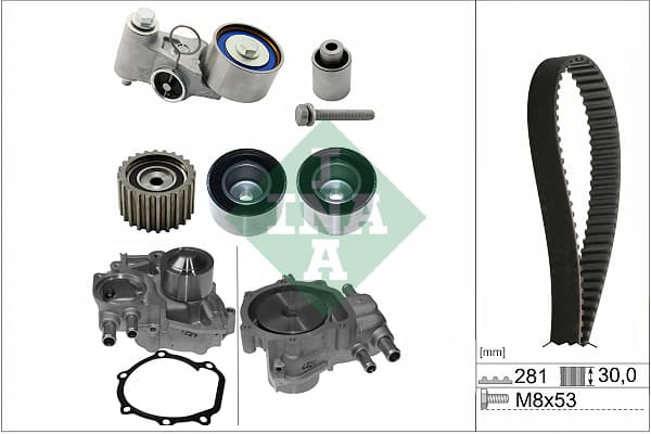 Set pompa apa + curea dintata potrivit SUBARU FORESTER, IMPREZA, LEGACY I 2.0 2.2 2.5 01.89-