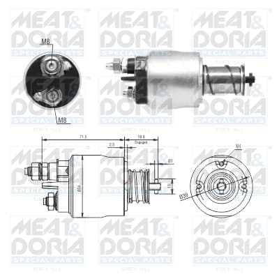 Solenoid electromotor potrivit ABARTH 500 595 695, 500C 595C 695C, GRANDE PUNTO; ALFA ROMEO GIULIETTA, MITO; CHRYSLER DELTA; FIAT 500, 500 C, BRAVA, BRAVO I 0.9-1.8 02.95-