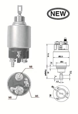 Solenoid electromotor potrivit CITROEN BERLINGO MINIVAN, BX, EVASION, JUMPER I, XANTIA, XM, XSARA, ZX 1.6-2.1D 05.89-06.06