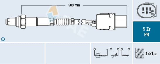 Sonda lambda (numar de fire 6, 500mm) MERCEDES C (A205), C (C204), C (C205), C T-MODEL (S204), C T-MODEL (S205), C (W204), C (W205), CLS (C218), CLS SHOOTING BRAKE (X218) 1.3D-6.0 dupa 2001