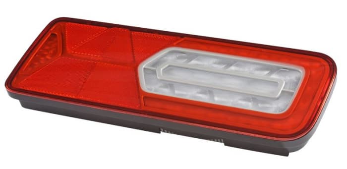 Stop spate dreapta LC12T (LED, 24V, cu intermitent, cu far ceata, lumina de marsarier, cu stop, lumina de parcare, reflector triunghiular) potrivit SCHMITZ