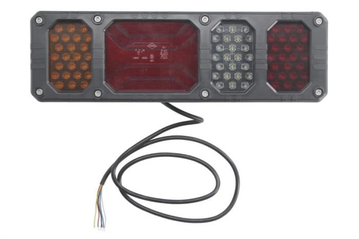 Stop spate stanga HEAVY DUTY (LED, 24V, cu intermitent, cu far de ceata, lumina de marsarier, cu stop, lumina de parcare, reflector, lungime cablu: 1,5m, fixare orizontala, numar conexiuni: 6)
